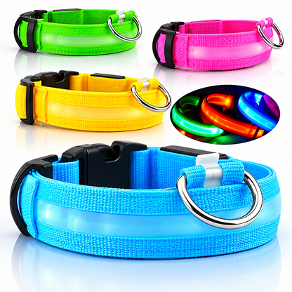 Colliers lumineux LED de plusieurs couleurs, allumés et éteints