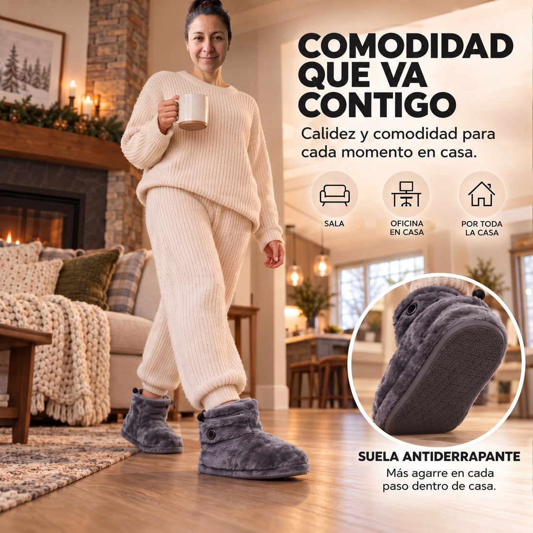 Comodidad que va contigo: botas térmicas en la sala y en la oficina en casa