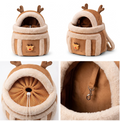 Sac de Noël renne vu de face, de dos, par l'ouverture et par le crochet intérieur